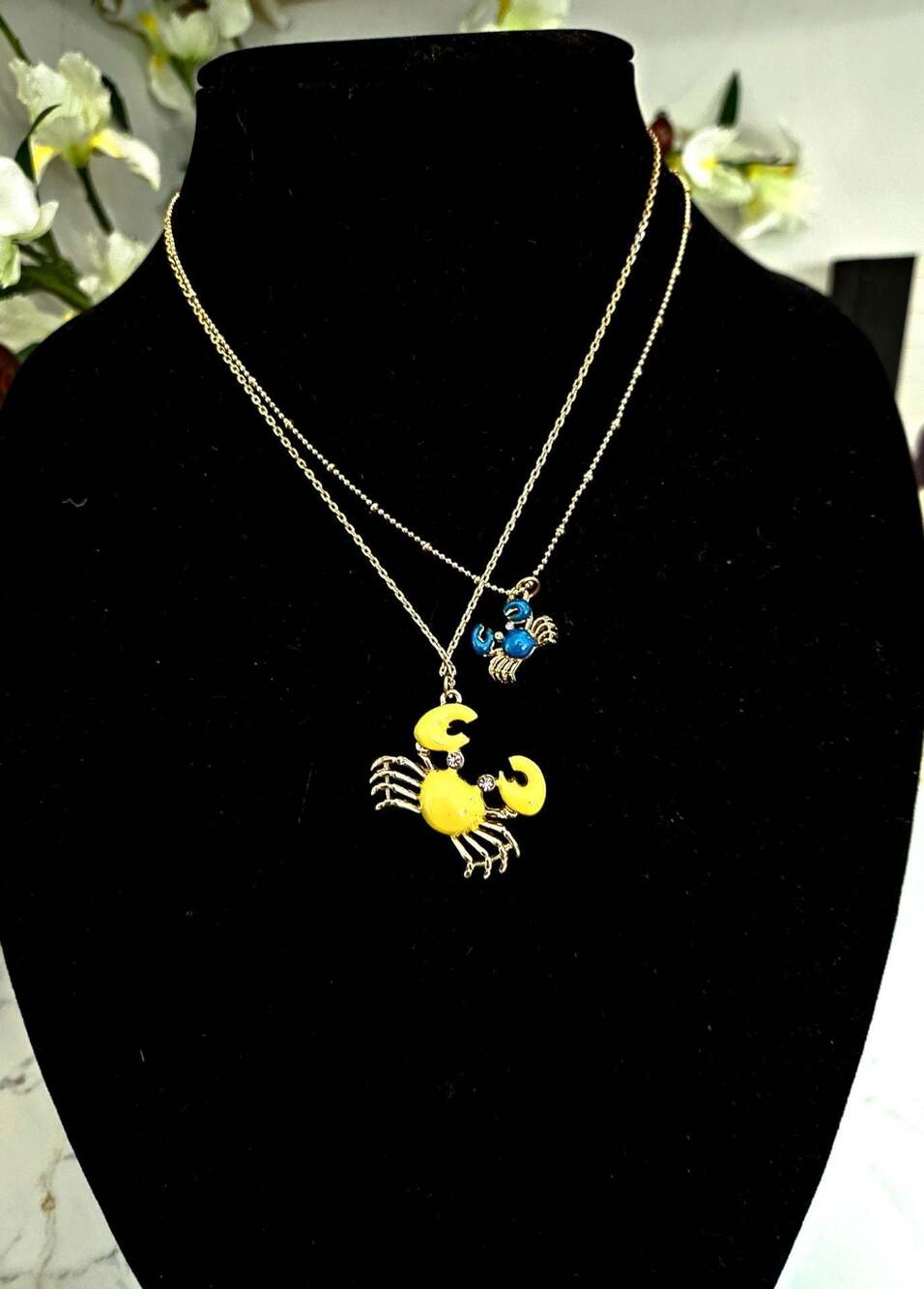 Betsey Johnson‎ Double Layer Crab Charm Necklace